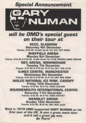 Gary Numan 1993 OMD Tour Poster